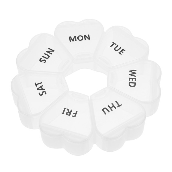 PACKOVE Weekly Medicine Case with Flower Shaped Compartments Transparent Mini