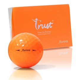 Trust Golf Balls Aurora: Tour-Level Performance, Stand Out, Maximum Distance, Straight Flight, Stopping Power - Crystal Urethane Cover for Ultimate Control (Orange, 12 Balls)