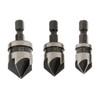 Malayas Set of 3Pcs Titanium Countersink Drill Bit Wood Chamfering