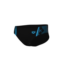 Arena Mens Graphic Swim Briefs, Black-Turquoise, 36 EU