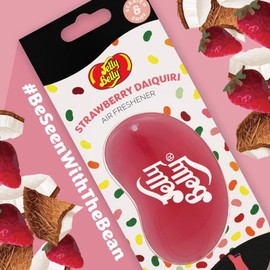 Jelly Belly Car Air Freshener, 3D Gel, 30 Day Long Lasting Fragrance, Pink Hanging Novelty Car Scent Accessory - Strawberry Daiquiri 6 Pack