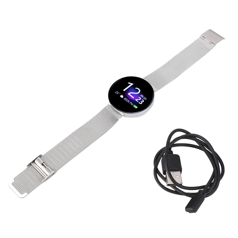 Smart Bracelet Wristband Waterproof Fitness Sleep Heart Rate Recorder (Silver