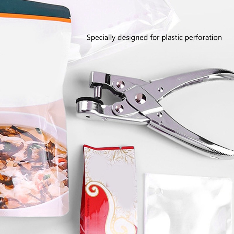 Hole Punch Plier Zinc Alloy Sliver Handheld Paper Puncher Tool