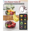 Sakugi Fruit Basket for Kitchen Counter - 2-Tier Large Capacity