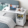 ILWorkTLs Height Adjustable Overbed Bedside Table with Wheels and Foldable