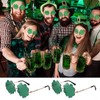 HSMHLYYB St Patricks Day Glasses, 2 Pairs of Four Leaf