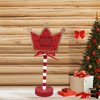 Christmas Stop Here Decor Metal Solid Wood LED Delicate Santa