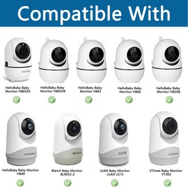 Flexible Clip Clamp Mount Compatible with HelloBaby HB6550/HB65/HB6550 pro/HB66/HB248 - Baby Monitor Holder/Shelf/Stand for Crib Nursery 360°