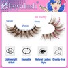 Obeyalash Brown Eyelashes, Cat Eye Lashes, 3D Fluffy Eyelashes, Natural