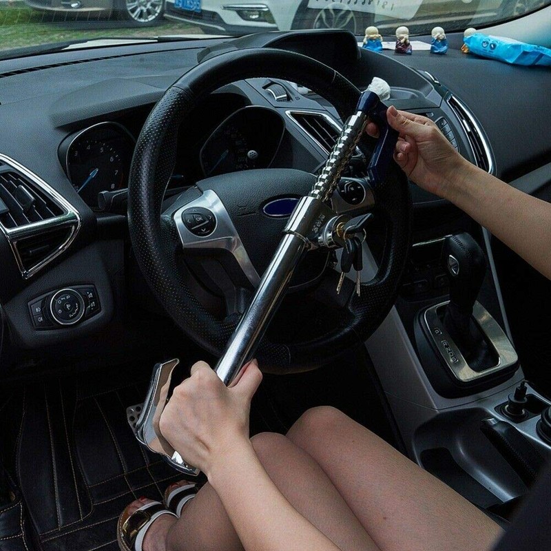 Vechkom Steering Wheel Brake Pedal Lock Anti Theft Clutch Lock