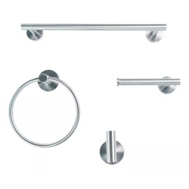 Meer - Set De 4 Accesorios Baño De Acero Inoxidable Satinado