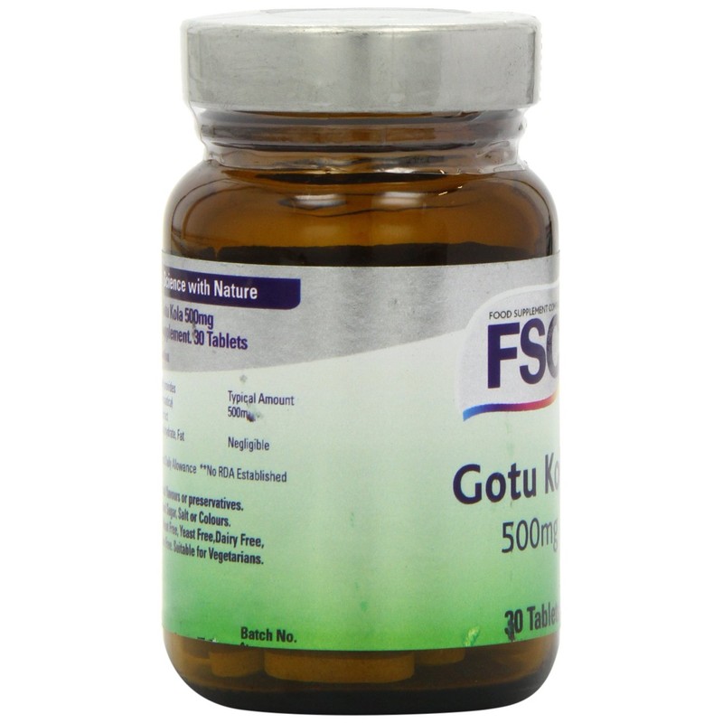 FSC 500mg Gotu Kola - Pack of 30 Tablets