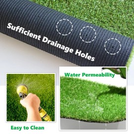 Unbranded 3 x 9 FT 0.8" Artificial Grass Turf Fake Outdoor Grass Carpet w/ Drainage Holes
