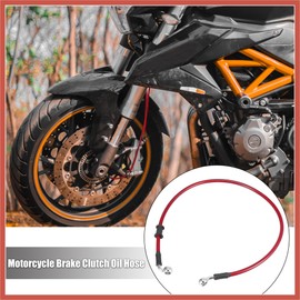 ACROPIX Universal 70cm 27.56" Motorcycle Brake Clutch Oil Hose Line Pipe Hydraulic Reinforced Stainless Steel Braided Red Car Parts