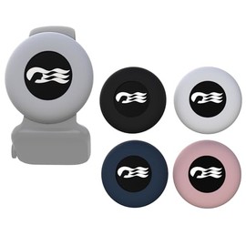 GudCoaks [4 Pack] Princess Ocean Medallion Watch Adapters - Silicone Cruise Accessories Holder for Carnival Ocean Medallion (2023, 2024, 2025), Fits Watch Wristbands - Black, White, Pink, Dark Blue