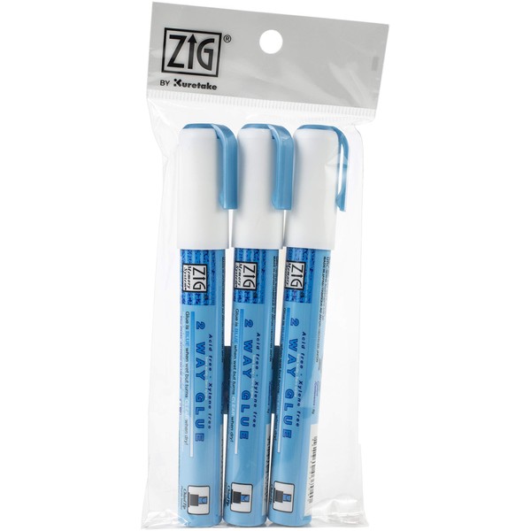 KURETAKE ZIG CORPORATION 2-Way Glue Pen 3P, Chisel Tip