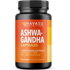 Ashwagandha High Strength 1000mg | Stress and Mood Support for Men and Women | Herbal Supplement Ashwagandha Complex with Artichoke Extract | Non-GMO & Gluten Free | 90 Ashwagandha Capsules
