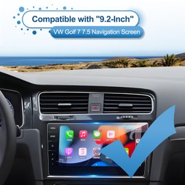 Coleya Navigation Displayschutzfolie Kompatibel mit VW Golf 7 7.5 2016 2017 2018 2019, VW Golf 7 Gehärtetes Glas Schutzfolie, 9H Anti-Kratzer GPS Displayschutzfolie (9,2 Zoll)