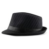Faletony Unisex Classic Manhattan Structured Gangster Trilby Fedora Hat Black