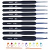 Ergonomic Crochet Hook Set, Blue Handle Crochet Knitting Needles Kit