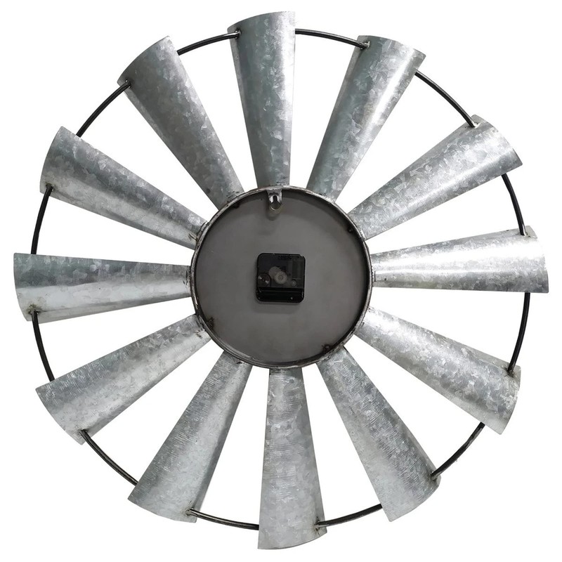 Evursua 24 Inch Modern Farmhouse Clock Large Metal Windmill Clock