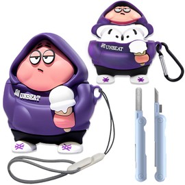 rvesce Compatible with AirPods 4th Generation Case (2024) – Cute 3D Cartoon Silicone Cover with Keychain, Lanyard & Cleaning Kit | Funny Kawaii Anime Design for Girls, Boys, Women