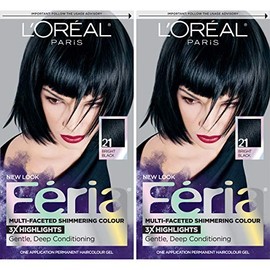 L'Oreal Paris Feria Multi-Faceted Shimmering Permanent Hair Color, 21 Starry Night, Hair Dye Kit, Pack of 2