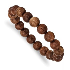 Chisel Men's Stretch Bead Burma Padauk Wood Bracelet