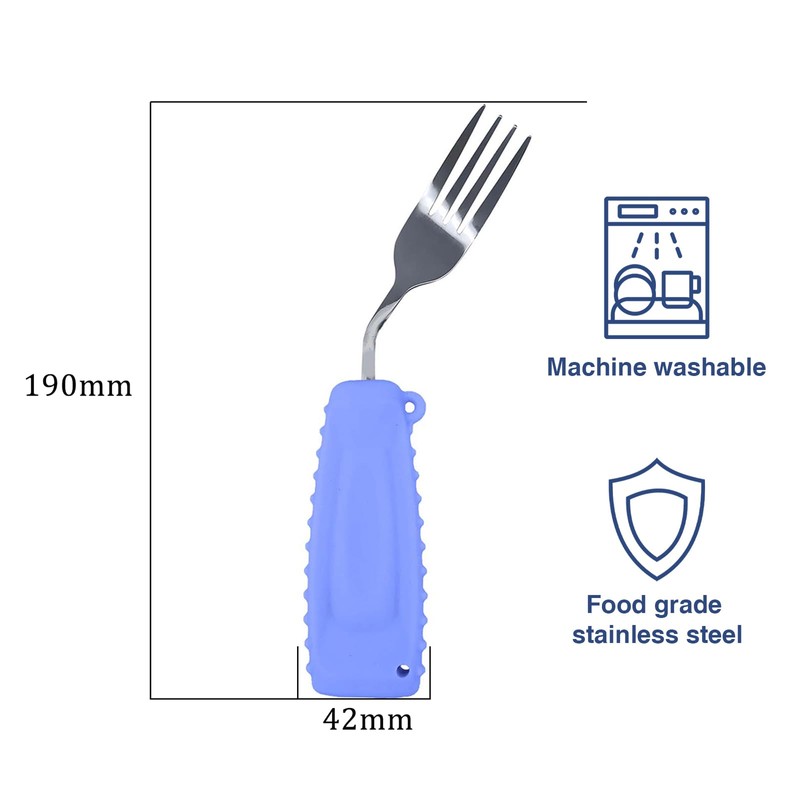 EZ Assistive - Cuchara adaptativa y tenedor fácil de sostener
