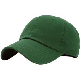 KB-LOW HGN Classic Cotton Dad Hat Adjustable Plain Cap. Polo Style Low Profile (Unstructured) (Classic) Hunter Green Adjustable