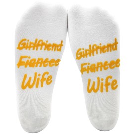 Men's Groom Socks Groomsman Gifts For Men Him Wedding Proposal Funny Novelty Socks Great Gift for Men Women (CA/US, Alpha, Medium, Regular, Regular, 1, Wife)