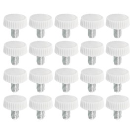 PATIKIL M5x8 mm Knurled Thumb Screws 20pcs Male Thread Round Clamp Screw Knob Hand Grip Bolt for Mounting Hardware Lighting Furniture Hardware White
