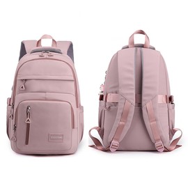 QUINTRA Korean Version of Nylon Cloth School Bag Girls Simple Large Capacity Primary School Backpack Female Fashion Campus Junior High School Backpack Backpacks Ladies Elegant Small, pink, One Size