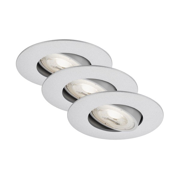 BRILONER - Set of 3 LED Recessed Spotlights, 230 V,