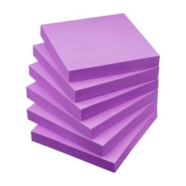 Sticky Notes 3x3 Self-Stick Notes Pads with 6 Bright Colors, Easy to Post for Office, Shool, Home, 6 Pads/Pack, 100 Sheets/Pad (Purple)