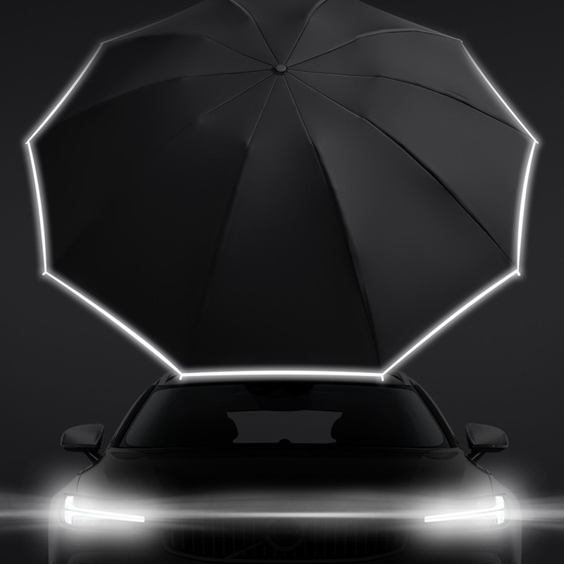 Automatic Umbrella Reflective Safety Strip Ring Buckle Umbrella Windproof Portable