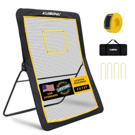 KuiBonu Lacrosse Rebounder, 5x7ft Volleyball Rebounder Net with 5 Bounce Back Angles, Neon Target and Lacrosse Ball, Rebounder for Volleyball Lacrosse Baseball and Soccer Practice