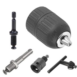 Saiper 2-13mm Heavy Duty Keyless Drill Chuck Quick Change Converter 1/2"-20UNF Thread with SDS-Plus Shank 1/4" Hex Shank 1/2 inch Socket Square Female Adapter