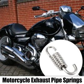 A ABSOPRO Set of 4 Motorcycle Exhaust Spring Silencer Exhaust Pipe Springs Exhaust Springs 43 mm Silver