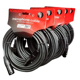 Kirlin 25ft XLR Microphone Pro Cable 5 Pack of 25' Audio Cable