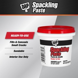 DAP Spackling Paste, White, 8 Oz (7079810200)