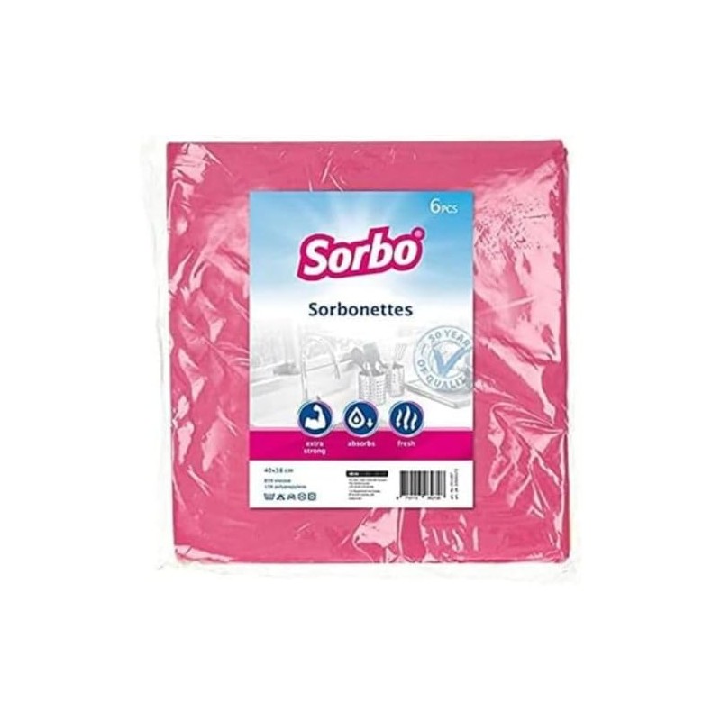 Sorbo Sorbonette Cleaning Cloths, 6 Pack, Highly Absorbent, Durable and