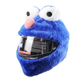 Towwoo Fabric Cover for Motorcycle Helmet, Funny Motorcycle Helmet Protective Cover, Great Eye-catcher, Outdoor Riding Equipment, Cartoon Plush Fabric Cover for Men and Women (A)