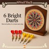 SOL Desktop Wooden Dart Board Set - Compact Tabletop Game