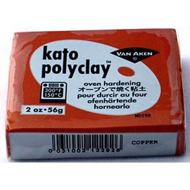 Kato Polymer Clay Oven Jewelry Craft Bake Polyclay Bar Art Van Aken 2 Oz (Metallic Copper)