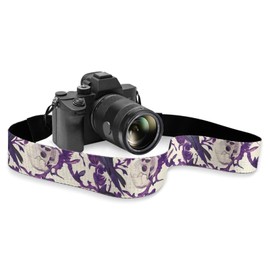 Kathyboom Purple Floral Camera Strap for Photographers, Camera Shoulder Straps Adjustable Camera Strap with Quick Release Buckles for DSLR SLR Best Gift for Photographers