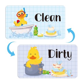 Dishwasher Magnet Clean Dirty Sign - Cosmisun Duck Clean Dirty Magnet for Dishwasher Cute Cartoon Animal Double Sided Strong Dish Washer Flip Sign Magnetic Indicator for Home Kitchen Decor