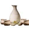 White Bone Ceramic Sake Set with 4 Cups Distilled Spirits