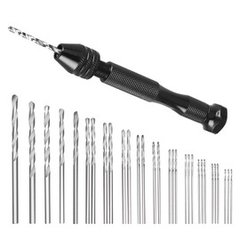 31 Pieces Hand Drill Bit Set with Precision Pin Vise Drill (0.5-3mm), Micro Twist Drill Bits for Delicate Manual Work, Electronic Assembling and Model Making, Drilling Holes, Woodworking Jewelry DIY