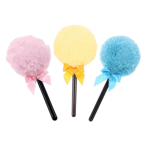 Healeved 3pcs Lollipop-shaped Powder Makeup Brush Soft Highlighter and Blush